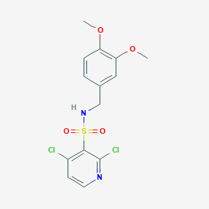 2,4-dichloro-N-[(3,4-dimethoxyphenyl)methyl]pyridine-3-sulfonamide