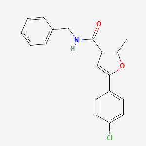 molecular formula C19H16ClNO2 B2775390 N-苄基-5-(4-氯苯基)-2-甲基呋喃-3-基甲酰胺 CAS No. 883045-61-2