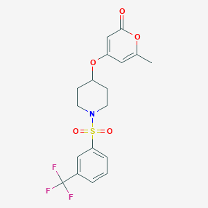 6-methyl-4-((1-((3-(trifluoromethyl)phenyl)sulfonyl)piperidin-4-yl)oxy)-2H-pyran-2-one