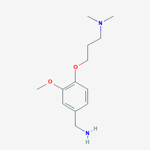 molecular formula C13H22N2O2 B2775402 {3-[4-(氨基甲基)-2-甲氧基苯氧基]丙基}二甲胺 CAS No. 938138-39-7