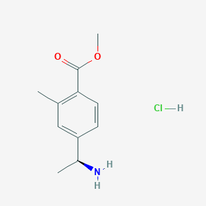 molecular formula C11H16ClNO2 B2775404 (S)-Methyl 4-(1-aminoethyl)-2-methylbenzoate hydrochloride CAS No. 1391358-25-0