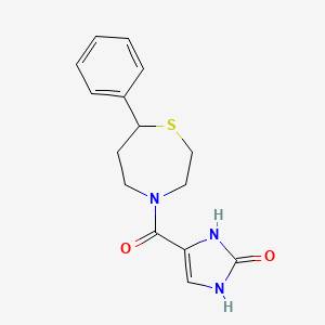 molecular formula C15H17N3O2S B2775408 4-(7-phenyl-1,4-thiazepane-4-carbonyl)-1H-imidazol-2(3H)-one CAS No. 1706301-31-6