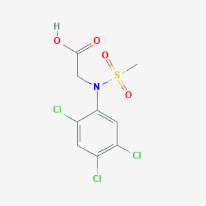 molecular formula C9H8Cl3NO4S B2775410 N-(甲磺酰)-N-(2,4,5-三氯苯基)甘氨酸 CAS No. 714260-75-0