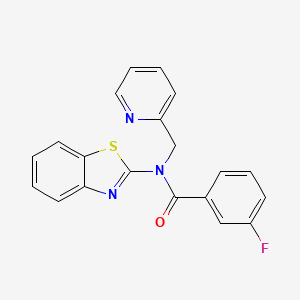 molecular formula C20H14FN3OS B2775414 N-(benzo[d]thiazol-2-yl)-3-fluoro-N-(pyridin-2-ylmethyl)benzamide CAS No. 898350-88-4