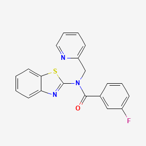 molecular formula C20H14FN3OS B2775414 N-(苯并[d]噻唑-2-基)-3-氟-N-(吡啶-2-基甲基)苯甲酰胺 CAS No. 898350-88-4