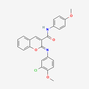 (2Z)-2-[(3-chloro-4-methoxyphenyl)imino]-N-(4-methoxyphenyl)-2H-chromene-3-carboxamide