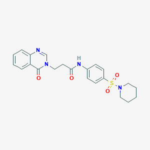molecular formula C22H24N4O4S B277543 3-(4-oxo-3(4H)-quinazolinyl)-N-[4-(1-piperidinylsulfonyl)phenyl]propanamide 