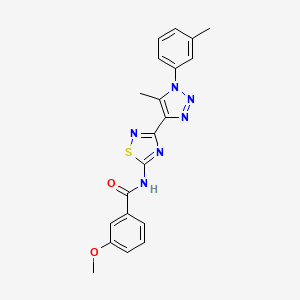 3-methoxy-N-{3-[5-methyl-1-(3-methylphenyl)-1H-1,2,3-triazol-4-yl]-1,2,4-thiadiazol-5-yl}benzamide