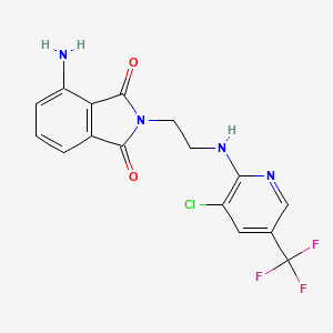 molecular formula C16H12ClF3N4O2 B2775435 4-氨基-2-(2-{[3-氯-5-(三氟甲基)-2-吡啶基]氨基}乙基)-1H-异吲哚-1,3(2H)-二酮 CAS No. 339101-72-3