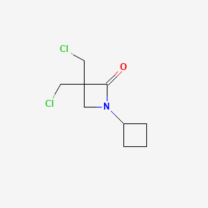 molecular formula C9H13Cl2NO B2775441 3,3-双(氯甲基)-1-环丁基氮杂环丁烷-2-酮 CAS No. 2229276-05-3