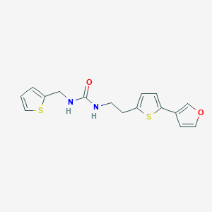 molecular formula C16H16N2O2S2 B2775445 1-(2-(5-(Furan-3-yl)thiophen-2-yl)ethyl)-3-(thiophen-2-ylmethyl)urea CAS No. 2034343-04-7