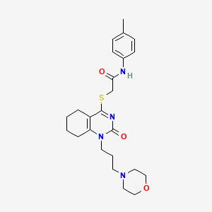 molecular formula C24H32N4O3S B2775446 2-((1-(3-morpholinopropyl)-2-oxo-1,2,5,6,7,8-hexahydroquinazolin-4-yl)thio)-N-(p-tolyl)acetamide CAS No. 899749-51-0