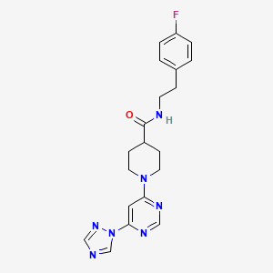molecular formula C20H22FN7O B2775453 1-(6-(1H-1,2,4-triazol-1-yl)pyrimidin-4-yl)-N-(4-fluorophenethyl)piperidine-4-carboxamide CAS No. 1798039-94-7