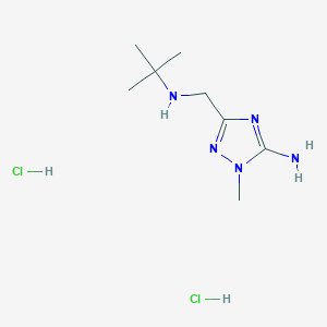molecular formula C8H19Cl2N5 B2775459 5-[(Tert-butylamino)methyl]-2-methyl-1,2,4-triazol-3-amine;dihydrochloride CAS No. 2378501-99-4