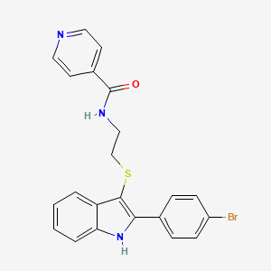 N-(2-((2-(4-bromophenyl)-1H-indol-3-yl)thio)ethyl)isonicotinamide