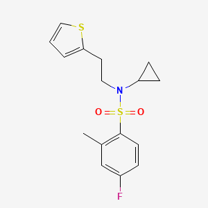 N-cyclopropyl-4-fluoro-2-methyl-N-(2-(thiophen-2-yl)ethyl)benzenesulfonamide