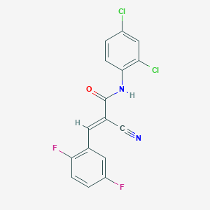 molecular formula C16H8Cl2F2N2O B2775479 (E)-2-氰基-N-(2,4-二氯苯基)-3-(2,5-二氟苯基)丙-2-烯酰胺 CAS No. 1181464-90-3