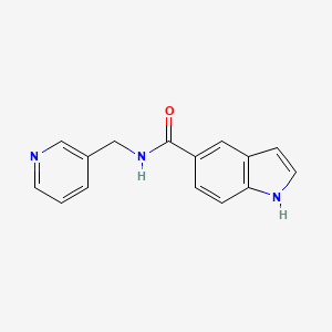 molecular formula C15H13N3O B2775480 N-(pyridin-3-ylmethyl)-1H-indole-5-carboxamide CAS No. 1464850-76-7