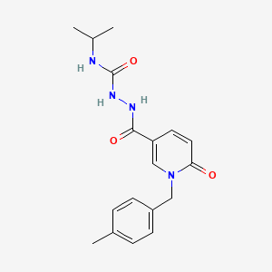 molecular formula C18H22N4O3 B2775481 N-isopropyl-2-(1-(4-methylbenzyl)-6-oxo-1,6-dihydropyridine-3-carbonyl)hydrazinecarboxamide CAS No. 1105206-52-7