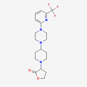 molecular formula C19H25F3N4O2 B2775489 3-(4-(4-(6-(trifluoromethyl)pyridin-2-yl)piperazin-1-yl)piperidin-1-yl)dihydrofuran-2(3H)-one CAS No. 2034202-48-5