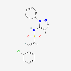 (E)-2-(2-Chlorophenyl)-N-(4-methyl-2-phenylpyrazol-3-YL)ethenesulfonamide