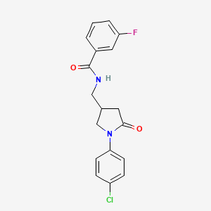 N-((1-(4-chlorophenyl)-5-oxopyrrolidin-3-yl)methyl)-3-fluorobenzamide