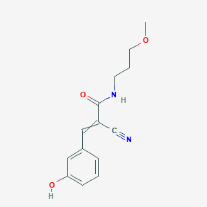 molecular formula C14H16N2O3 B2775502 2-氰基-3-(3-羟基苯基)-N-(3-甲氧基丙基)丙-2-烯酰胺 CAS No. 444785-83-5