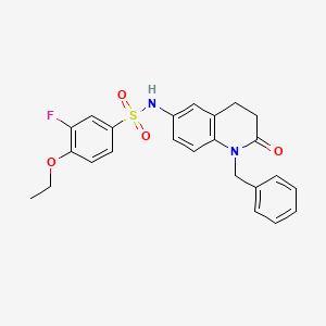 molecular formula C24H23FN2O4S B2775507 N-(1-benzyl-2-oxo-1,2,3,4-tetrahydroquinolin-6-yl)-4-ethoxy-3-fluorobenzenesulfonamide CAS No. 954614-38-1