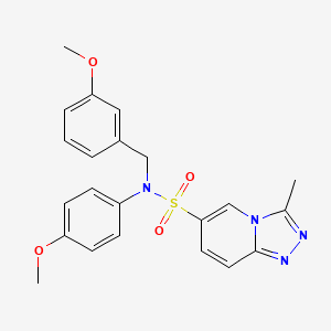 molecular formula C22H22N4O4S B2775512 N-(3-methoxybenzyl)-N-(4-methoxyphenyl)-3-methyl[1,2,4]triazolo[4,3-a]pyridine-6-sulfonamide CAS No. 1251620-32-2