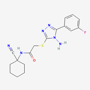 2-[[4-amino-5-(3-fluorophenyl)-1,2,4-triazol-3-yl]sulfanyl]-N-(1-cyanocyclohexyl)acetamide