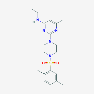 2-(4-((2,5-dimethylphenyl)sulfonyl)piperazin-1-yl)-N-ethyl-6-methylpyrimidin-4-amine