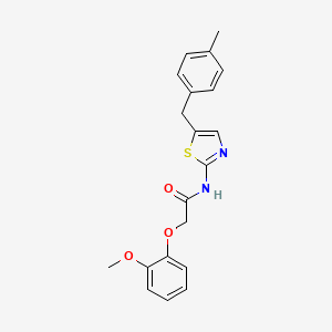 molecular formula C20H20N2O3S B2775542 2-(2-Methoxy-phenoxy)-N-[5-(4-methyl-benzyl)-thiazol-2-yl]-acetamide CAS No. 301176-48-7