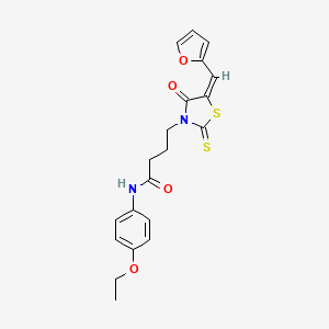 (E)-N-(4-ethoxyphenyl)-4-(5-(furan-2-ylmethylene)-4-oxo-2-thioxothiazolidin-3-yl)butanamide