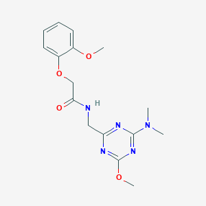 N-((4-(dimethylamino)-6-methoxy-1,3,5-triazin-2-yl)methyl)-2-(2-methoxyphenoxy)acetamide