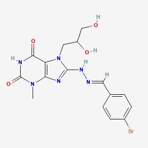 4-bromobenzaldehyde [7-(2,3-dihydroxypropyl)-3-methyl-2,6-dioxo-2,3,6,7-tetrahydro-1H-purin-8-yl]hydrazone