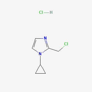 molecular formula C7H10Cl2N2 B2775557 2-(Chloromethyl)-1-cyclopropyl-1H-imidazole hydrochloride CAS No. 135207-03-3