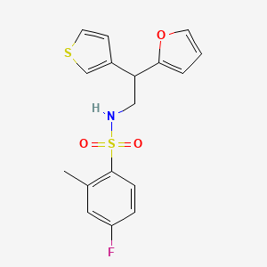 4-fluoro-N-(2-(furan-2-yl)-2-(thiophen-3-yl)ethyl)-2-methylbenzenesulfonamide