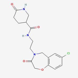 N-(2-(7-chloro-3-oxo-2,3-dihydrobenzo[f][1,4]oxazepin-4(5H)-yl)ethyl)-6-oxopiperidine-3-carboxamide