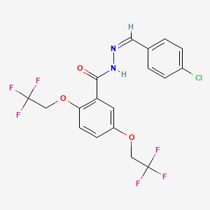 N-[(Z)-(4-chlorophenyl)methylideneamino]-2,5-bis(2,2,2-trifluoroethoxy)benzamide
