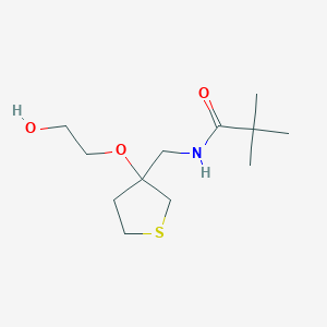 molecular formula C12H23NO3S B2775563 N-((3-(2-hydroxyethoxy)tetrahydrothiophen-3-yl)methyl)pivalamide CAS No. 2320854-74-6