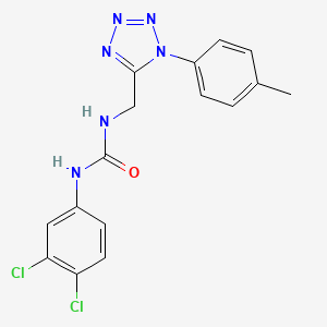 molecular formula C16H14Cl2N6O B2775564 1-(3,4-dichlorophenyl)-3-((1-(p-tolyl)-1H-tetrazol-5-yl)methyl)urea CAS No. 921150-45-0