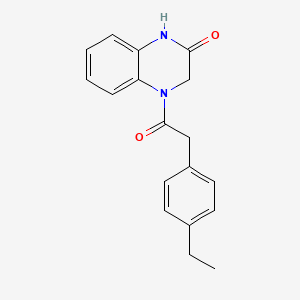 molecular formula C18H18N2O2 B2775573 4-(2-(4-ethylphenyl)acetyl)-3,4-dihydroquinoxalin-2(1H)-one CAS No. 952861-65-3