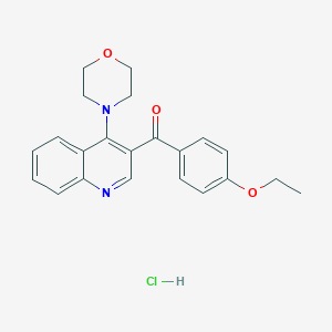 molecular formula C22H23ClN2O3 B2775593 3-(4-Ethoxybenzoyl)-4-(morpholin-4-yl)quinoline hydrochloride CAS No. 2097861-40-8