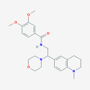 3,4-dimethoxy-N-(2-(1-methyl-1,2,3,4-tetrahydroquinolin-6-yl)-2-morpholinoethyl)benzamide