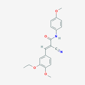 molecular formula C20H20N2O4 B2775606 (E)-2-cyano-3-(3-ethoxy-4-methoxyphenyl)-N-(4-methoxyphenyl)prop-2-enamide CAS No. 329726-53-6
