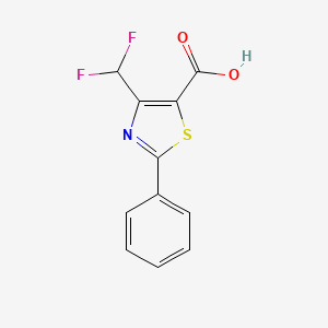 molecular formula C11H7F2NO2S B2775608 4-(Difluoromethyl)-2-phenyl-1,3-thiazole-5-carboxylic acid CAS No. 1423026-60-1