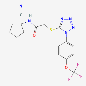 N-(1-cyanocyclopentyl)-2-[1-[4-(trifluoromethoxy)phenyl]tetrazol-5-yl]sulfanylacetamide