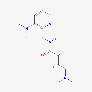 molecular formula C14H22N4O B2775615 (E)-4-(Dimethylamino)-N-[[3-(dimethylamino)pyridin-2-yl]methyl]but-2-enamide CAS No. 2411337-73-8