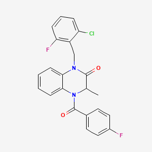 1-(2-chloro-6-fluorobenzyl)-4-(4-fluorobenzoyl)-3-methyl-3,4-dihydro-2(1H)-quinoxalinone