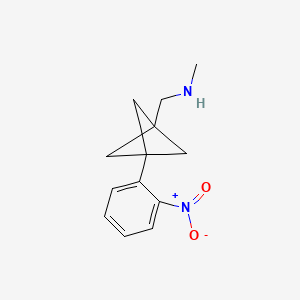 molecular formula C13H16N2O2 B2775620 N-Methyl-1-[3-(2-nitrophenyl)-1-bicyclo[1.1.1]pentanyl]methanamine CAS No. 2287318-97-0